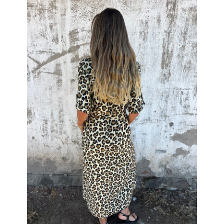 ⏳Réduction de 50 % pour l'été💥Robe longue à col en V et imprimé léopard
