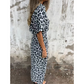 ⏳Réduction de 50 % pour l'été💥Robe longue à col en V et imprimé léopard