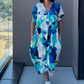 👗Offres spéciales début d'été✨Casual élégant imprimé V - cou robe pour les femmes(🔥50% de réduction)