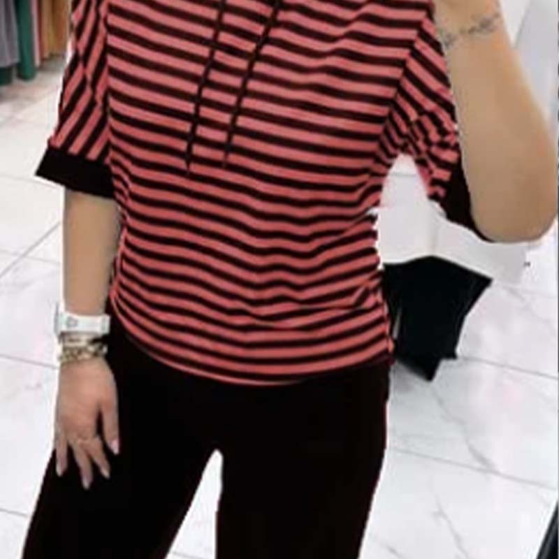 💥Soldes d'été💥Ensemble pour femme composé d'un haut rayé et d'un pantalon uni(🔥55% de réduction)