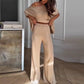 💕55 % de réduction💕Ensemble deux pièces - Top et pantalon asymétriques décontractés pour femmes