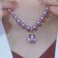 💜Collier élégant en perles imitation violet de haute qualité(✨️50 % de réduction)
