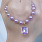 💜Collier élégant en perles imitation violet de haute qualité(✨️50 % de réduction)