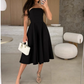 💃Le meilleur de la semaine🔥Robe mi-longue élégante sans bretelles de couleur unie 😍