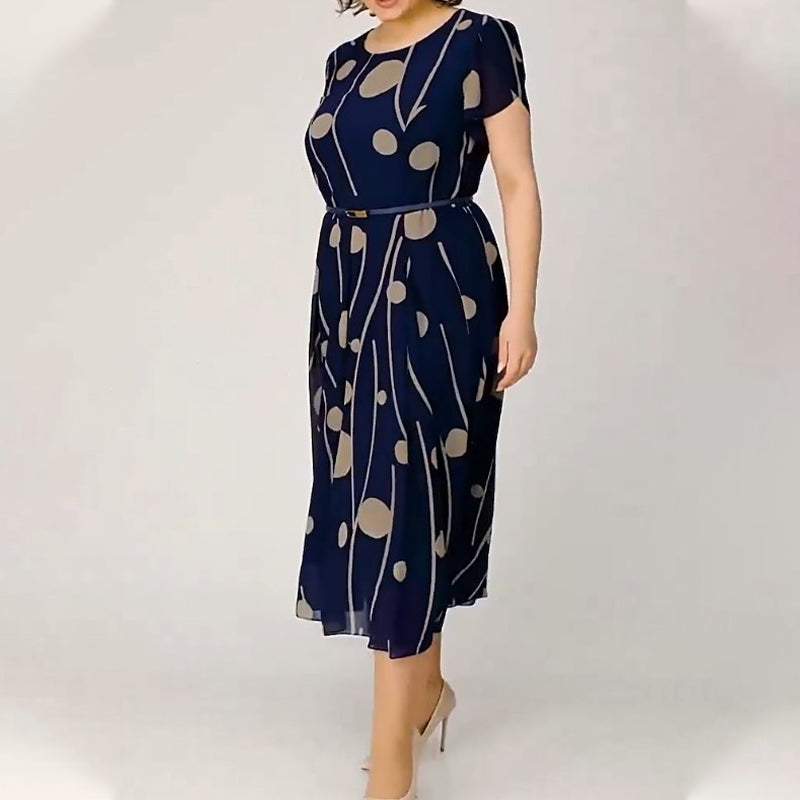 👗2025 Nouvelle conception✨️Robe à manches courtes en maille imprimée à pois