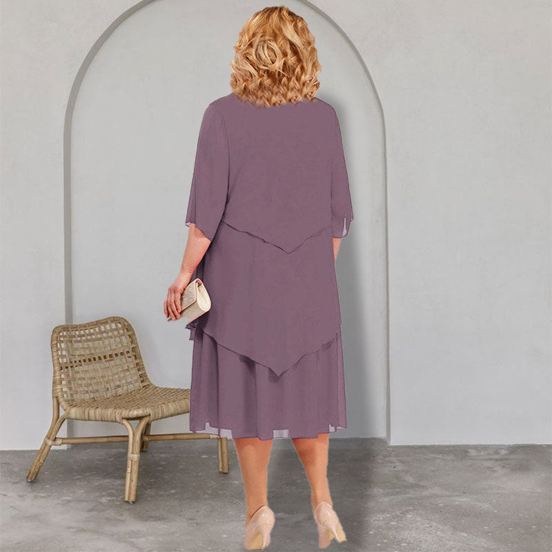 👗50% de réduction🔥Robe midi superposée Plus Size