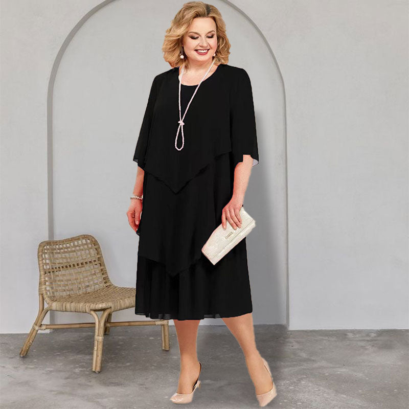 👗50% de réduction🔥Robe midi superposée Plus Size