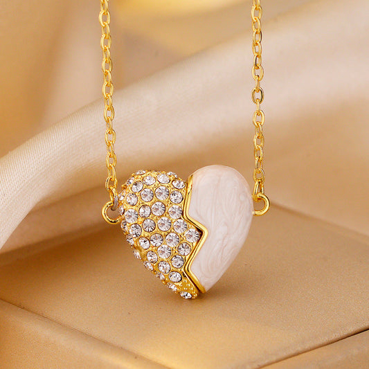 ✨ 2025 Collier pour nouveau couple📿💖Collier à cœur magnétique en or et diamants de première qualité