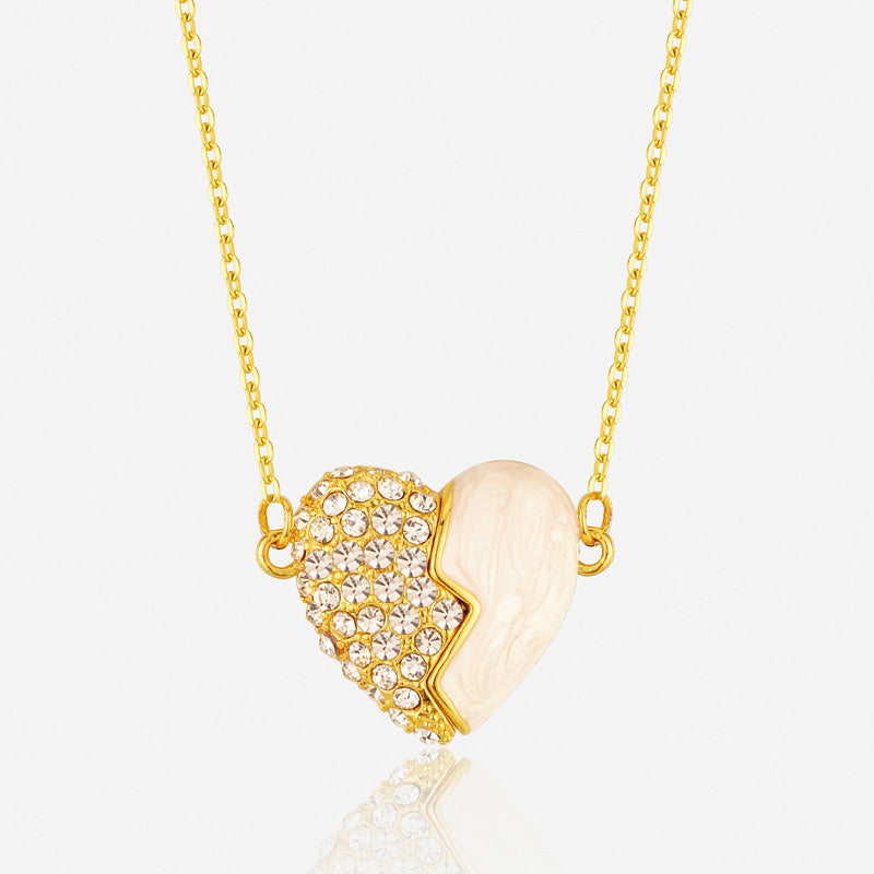 ✨ 2025 Collier pour nouveau couple📿💖Collier à cœur magnétique en or et diamants de première qualité
