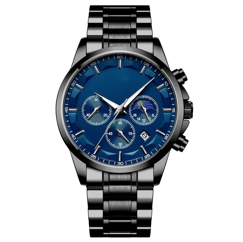 Montre à quartz en acier inoxydable pour hommes
