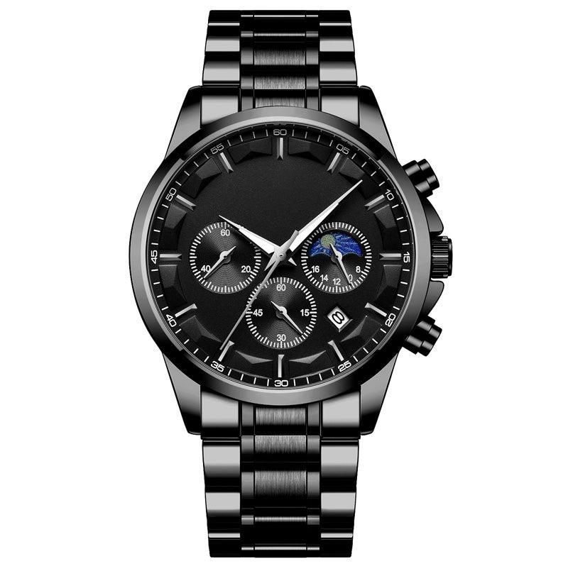 Montre à quartz en acier inoxydable pour hommes