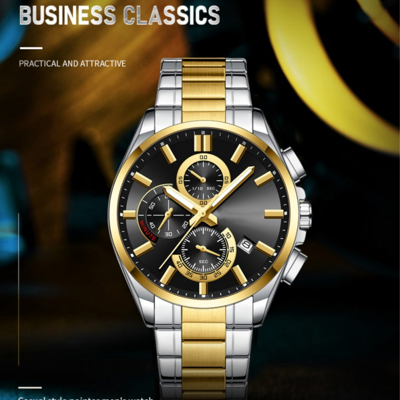 ⌚Montre-bracelet d'affaires en acier inoxydable pour hommes(🔥55% de réduction)