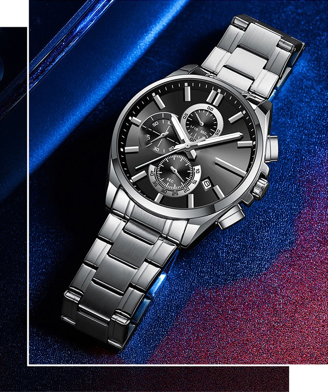 ⌚Montre-bracelet d'affaires en acier inoxydable pour hommes(🔥55% de réduction)