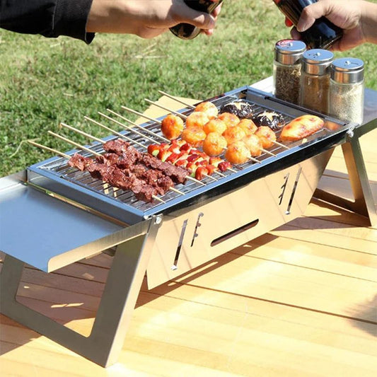 🍖Meilleur prix🔥Le barbecue d'extérieur pliable en acier inoxydable(🚀55% de réduction)