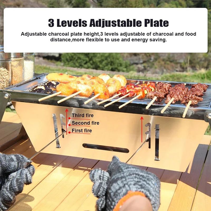 🍖Meilleur prix🔥Le barbecue d'extérieur pliable en acier inoxydable(🚀55% de réduction)