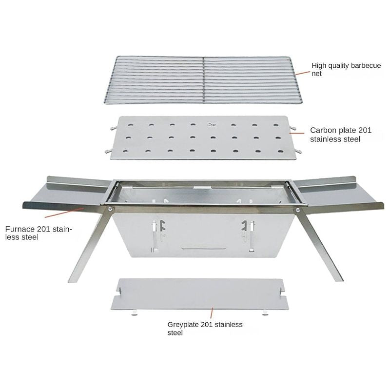 🍖Meilleur prix🔥Le barbecue d'extérieur pliable en acier inoxydable(🚀55% de réduction)