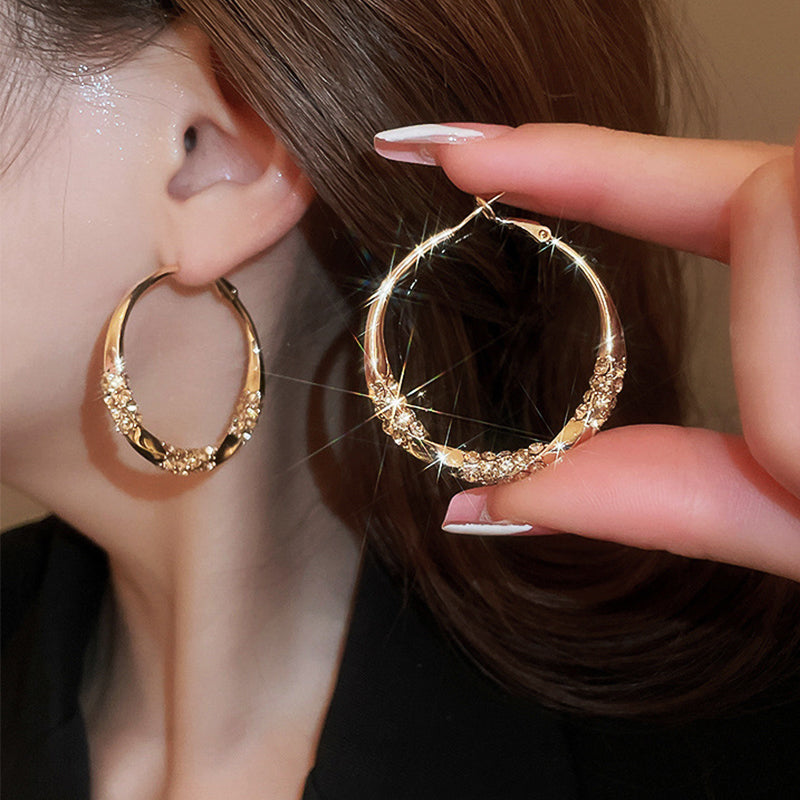 🌙💎Boucles d'oreilles circulaires avec zircon(🔥50% de réduction)