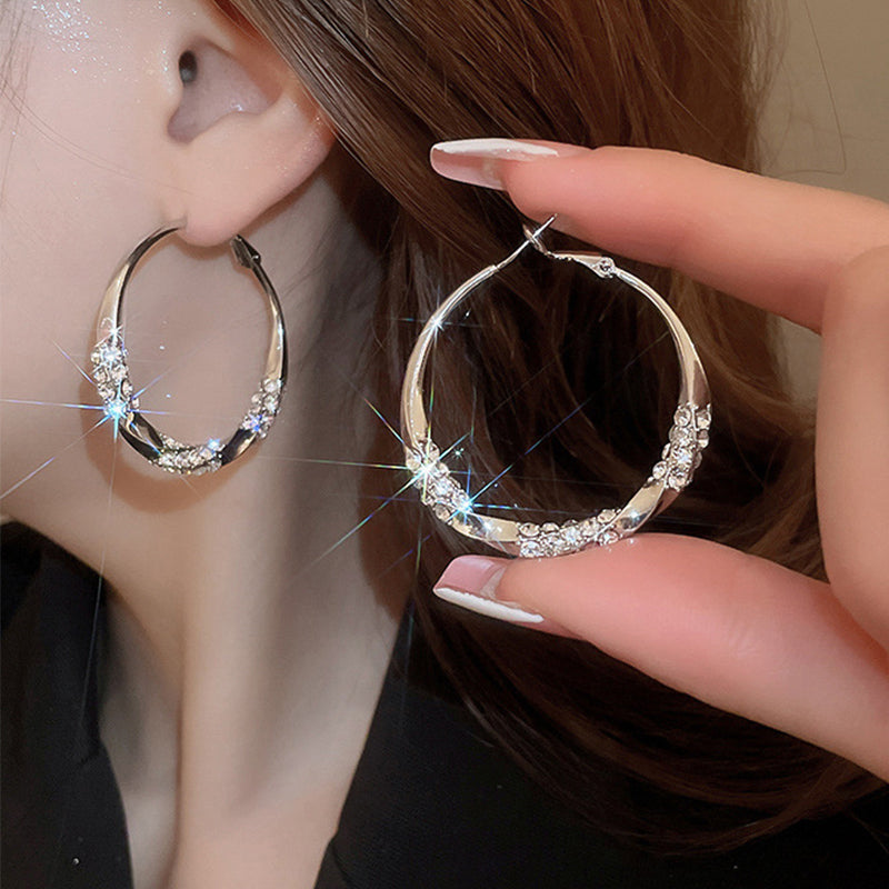 🌙💎Boucles d'oreilles circulaires avec zircon(🔥50% de réduction)