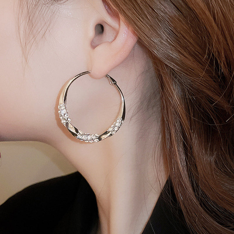 🌙💎Boucles d'oreilles circulaires avec zircon(🔥50% de réduction)