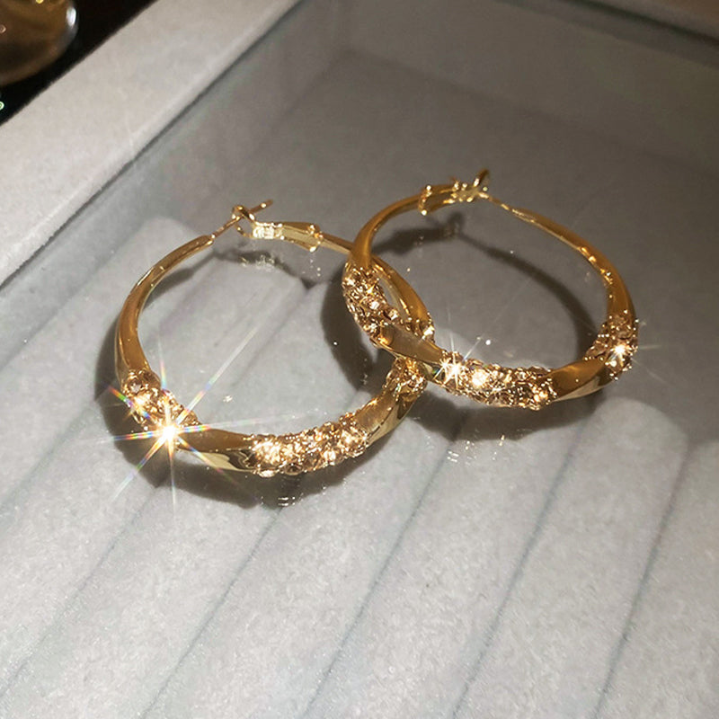🌙💎Boucles d'oreilles circulaires avec zircon(🔥50% de réduction)