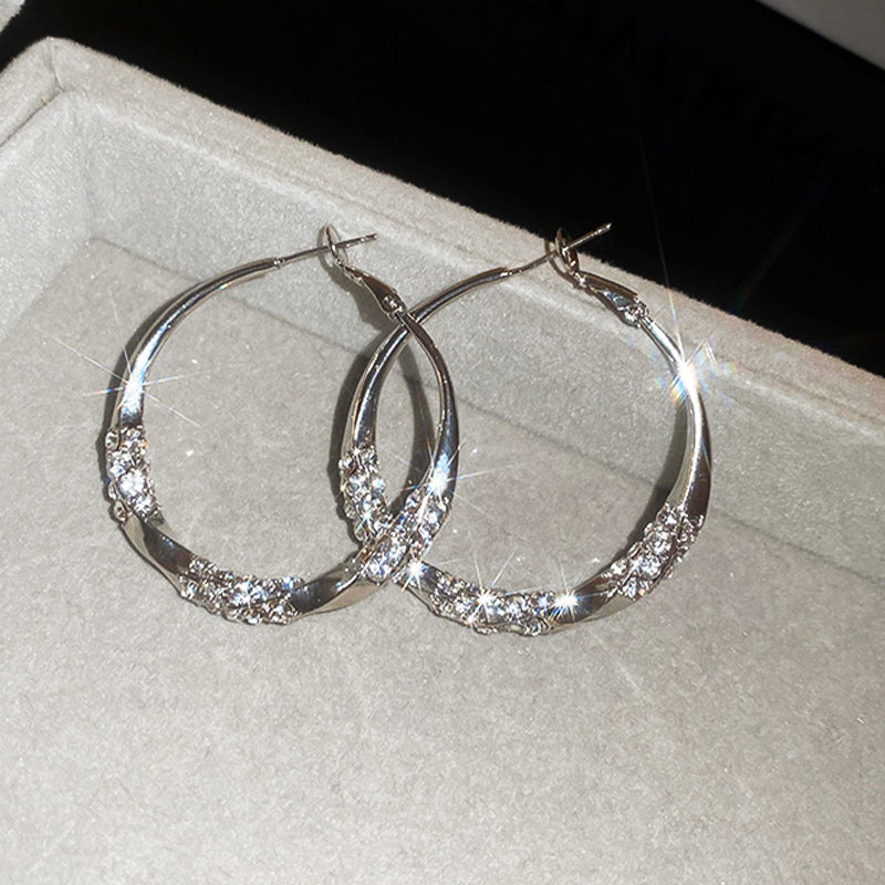 🌙💎Boucles d'oreilles circulaires avec zircon(🔥50% de réduction)