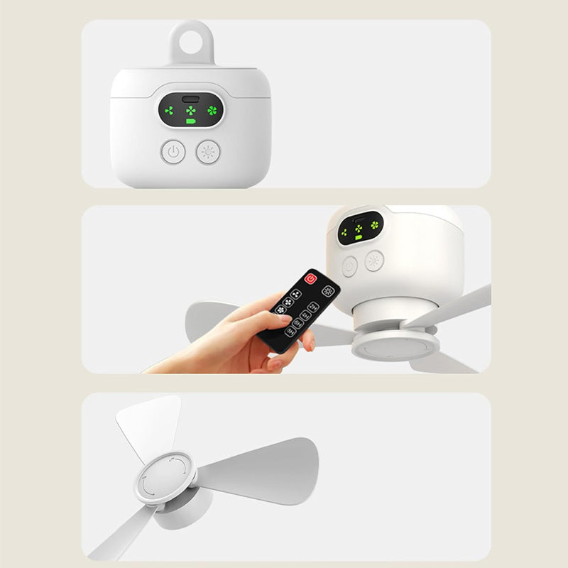 📢📢50 % DE RÉDUCTION !! ⏰Ventilateur de plafond rechargeable avec éclairage LED🌬️✨