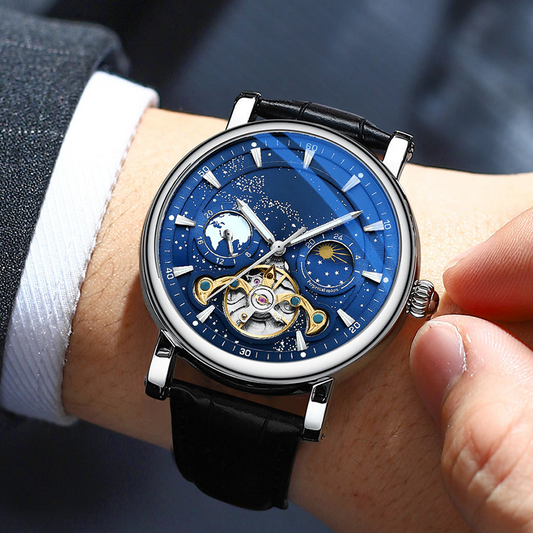 🔥55% de réduction💎Montre de luxe automatique lumineuse Starry Sky pour hommes⌚