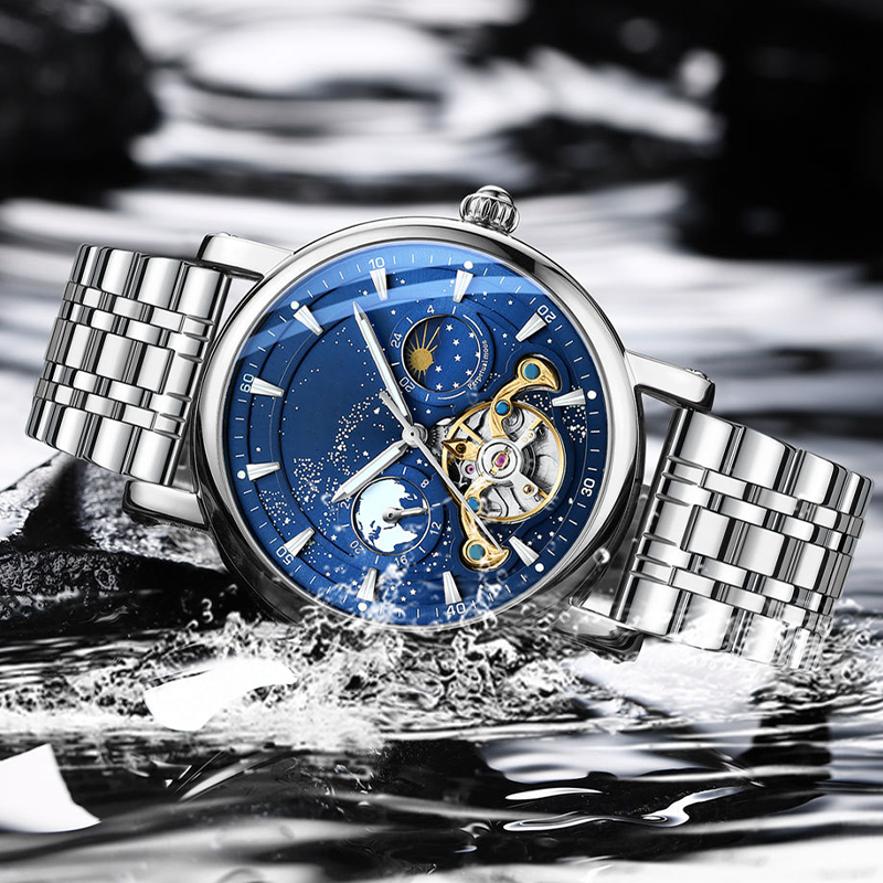🔥55% de réduction💎Montre de luxe automatique lumineuse Starry Sky pour hommes⌚