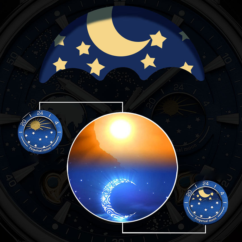 🔥55% de réduction💎Montre de luxe automatique lumineuse Starry Sky pour hommes⌚
