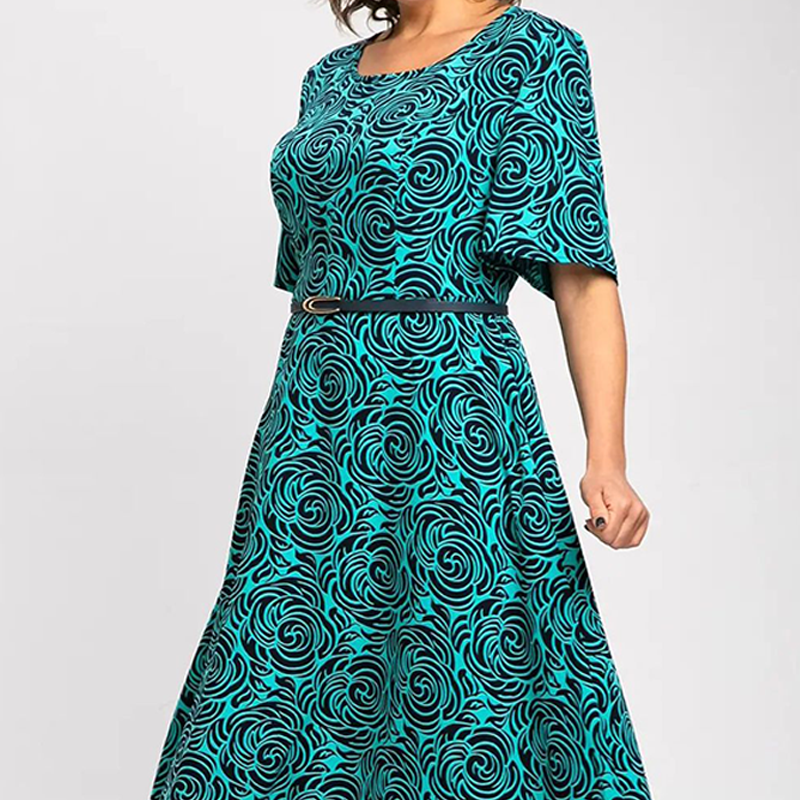 🌸2025 Vente d'été🌸Robe longue imprimée élégante avec ceinture(🔥55% de réduction)