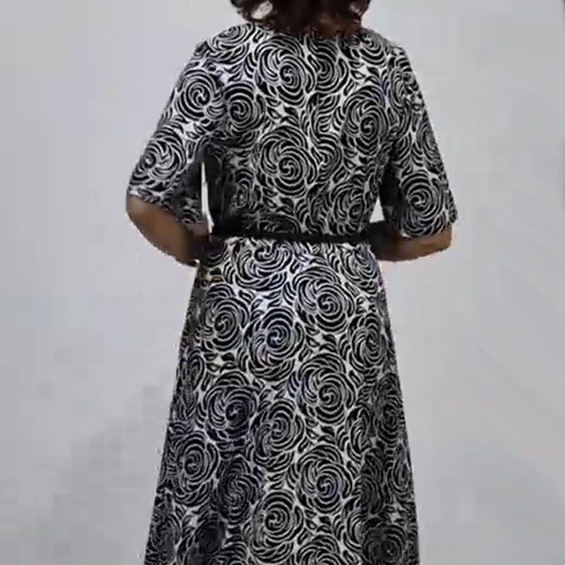 🌸2025 Vente d'été🌸Robe longue imprimée élégante avec ceinture(🔥55% de réduction)
