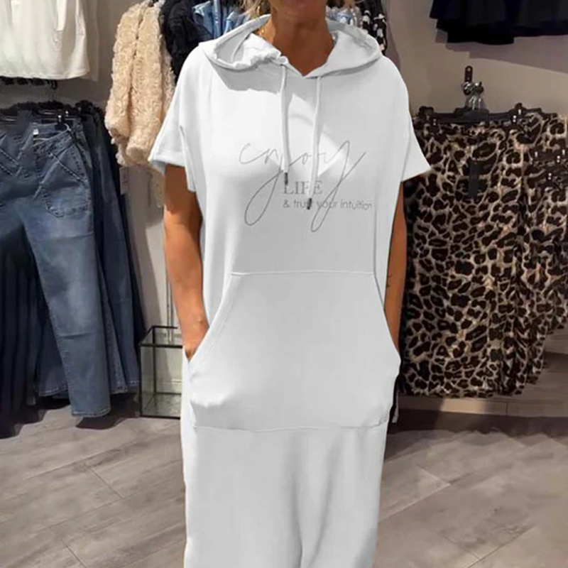 🔥Remise d'été 53%🔥Robe longue à capuche et manches courtes pour femmes