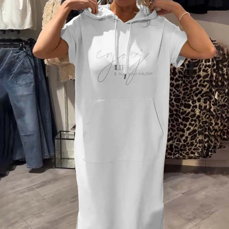 🔥Remise d'été 53%🔥Robe longue à capuche et manches courtes pour femmes