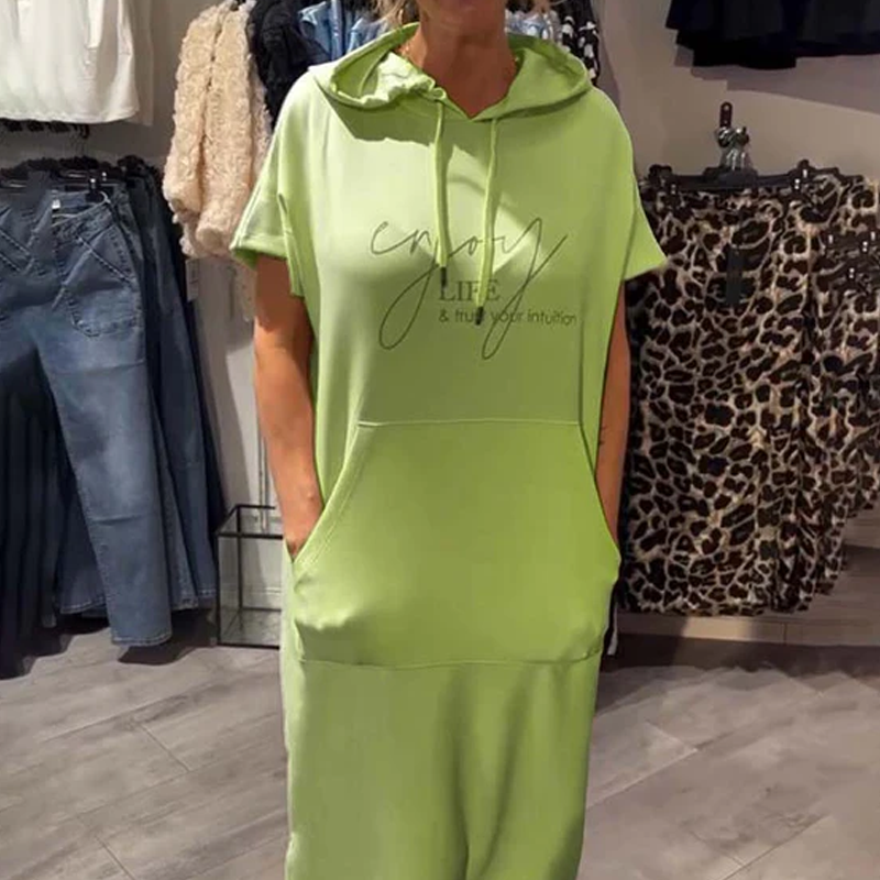 🔥Remise d'été 53%🔥Robe longue à capuche et manches courtes pour femmes