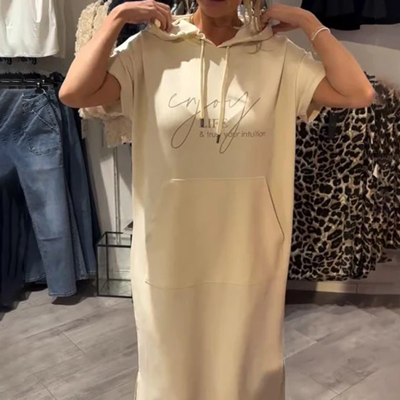 🔥Remise d'été 53%🔥Robe longue à capuche et manches courtes pour femmes