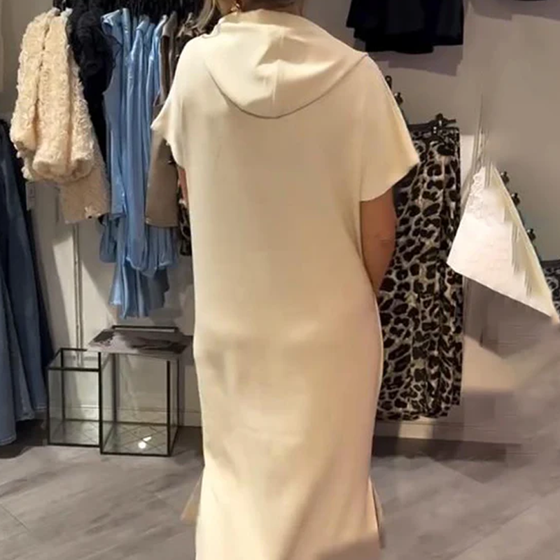 🔥Remise d'été 53%🔥Robe longue à capuche et manches courtes pour femmes