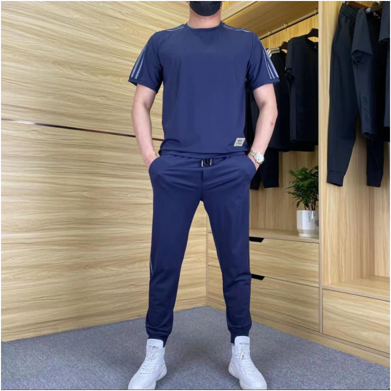 🎉🛍️55% de réduction🔥Ensemble 2 pièces haut à manches courtes et pantalon de jogging extensible pour homme