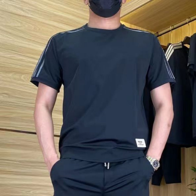 🎉🛍️55% de réduction🔥Ensemble 2 pièces haut à manches courtes et pantalon de jogging extensible pour homme
