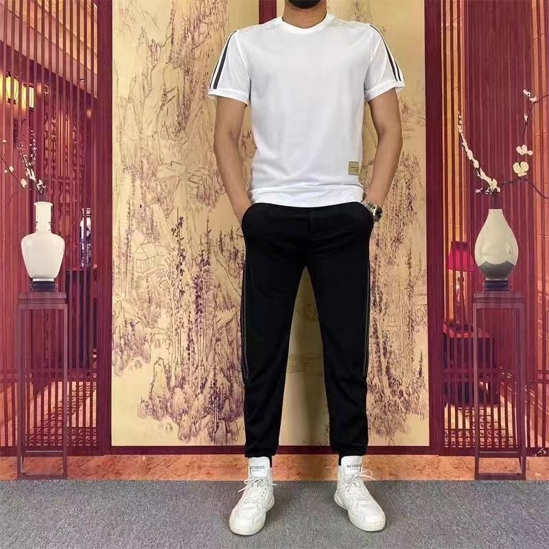 🎉🛍️55% de réduction🔥Ensemble 2 pièces haut à manches courtes et pantalon de jogging extensible pour homme