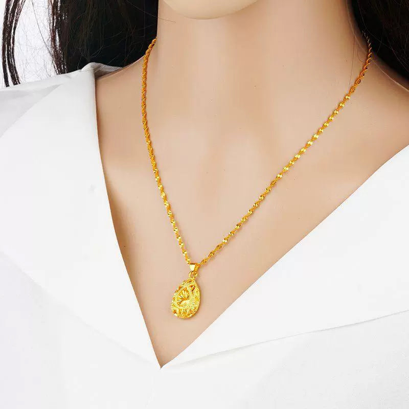 💧55% de réduction🌙Collier élégant en alliage doré avec pendentif en forme de goutte d'eau