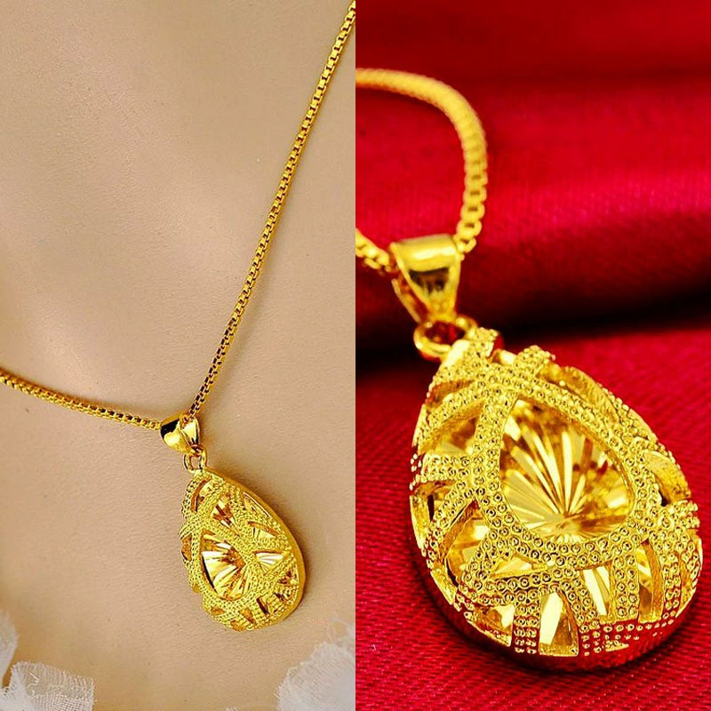 💧55% de réduction🌙Collier élégant en alliage doré avec pendentif en forme de goutte d'eau