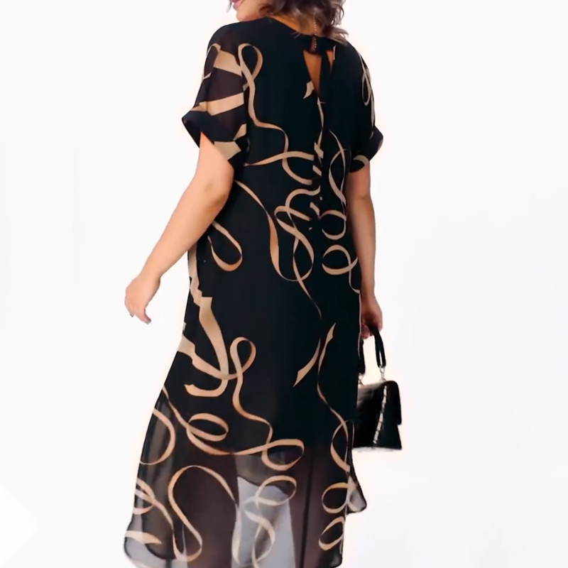 🎁2025 Meilleures ventes🌟Robe midi fluide avec décolleté en V(🔥53% de réduction)