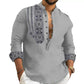 🔥55% de réduction🔥Chemise décontractée à manches longues et col montant pour homme