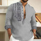 🔥55% de réduction🔥Chemise décontractée à manches longues et col montant pour homme