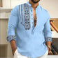 🔥55% de réduction🔥Chemise décontractée à manches longues et col montant pour homme