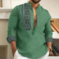 🔥55% de réduction🔥Chemise décontractée à manches longues et col montant pour homme