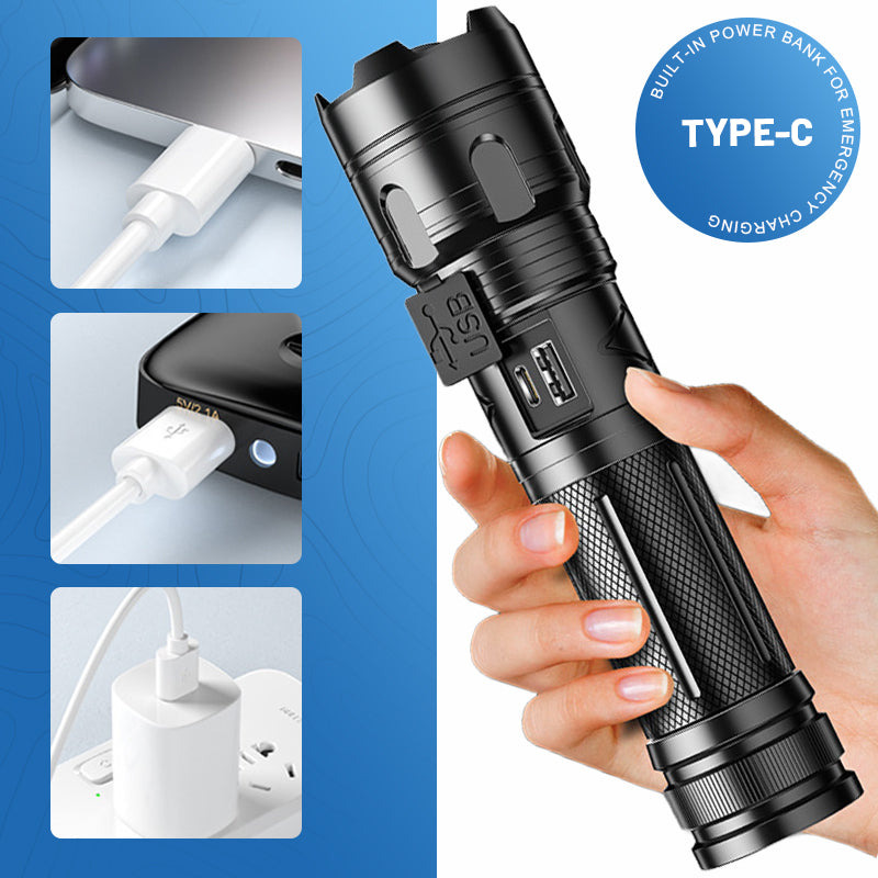 ⚡55 % de réduction🔦Lampe de poche d'extérieur portable multifonction avec zoom
