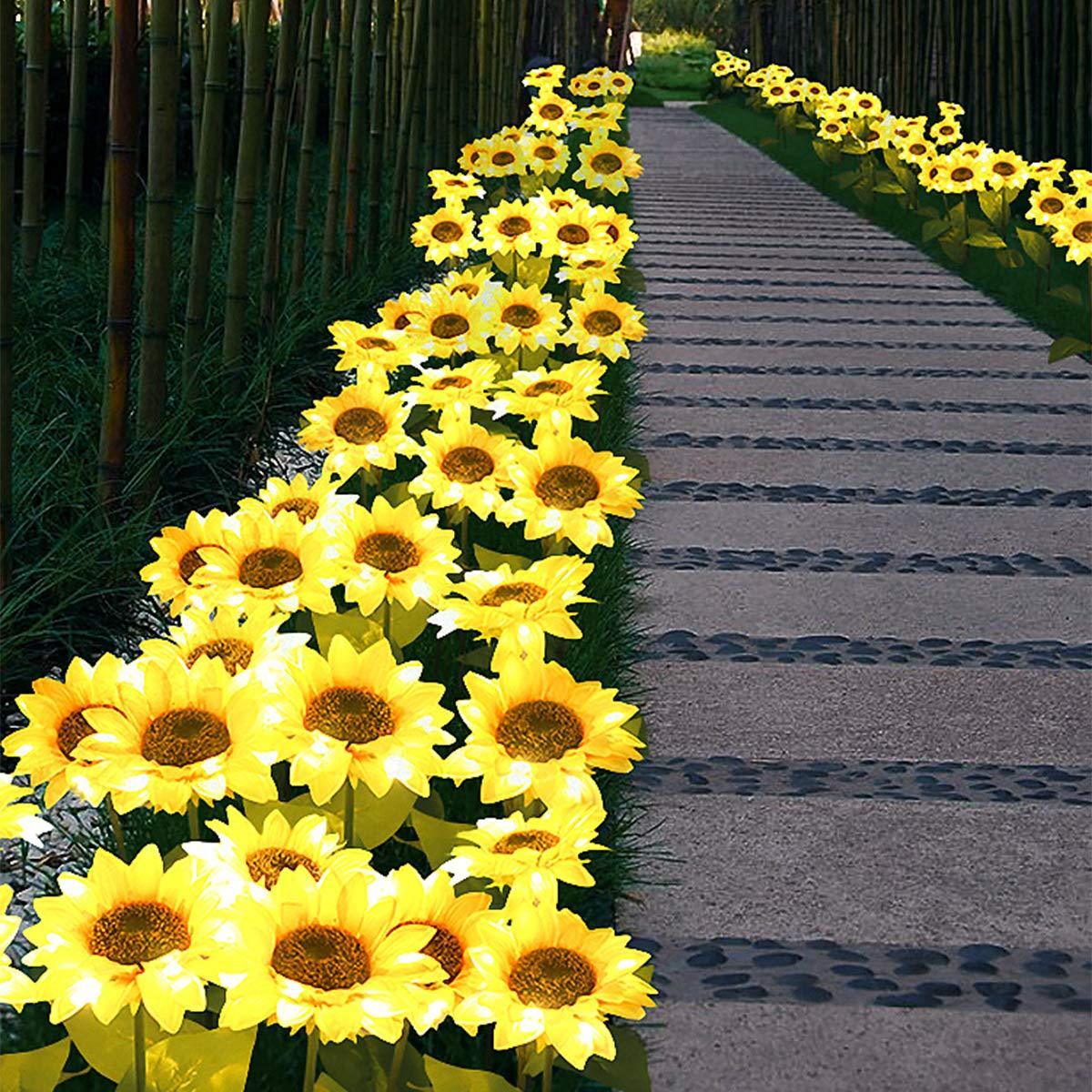 🌻Lampes solaires de jardin étanches en forme de tournesol☀️