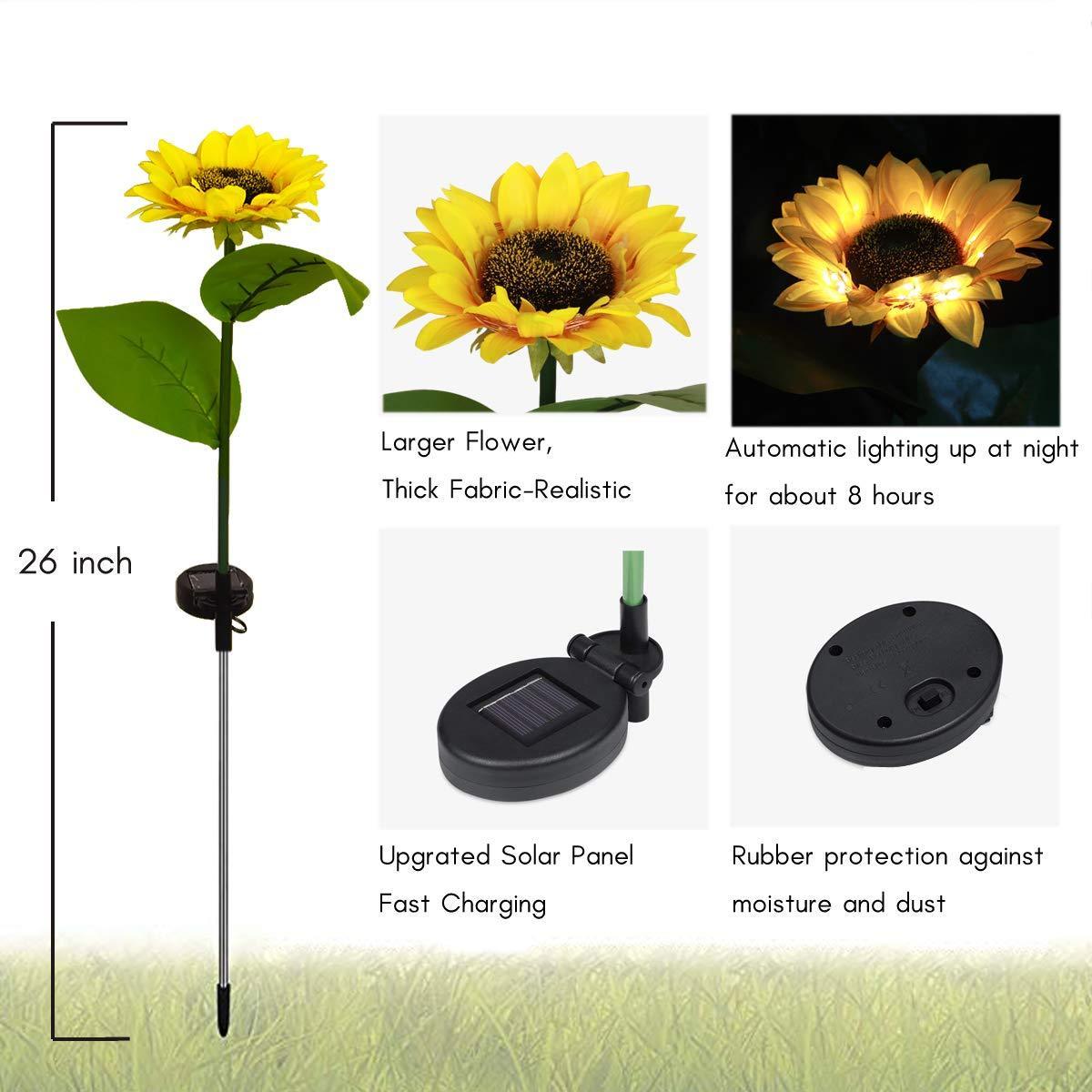 🌻Lampes solaires de jardin étanches en forme de tournesol☀️