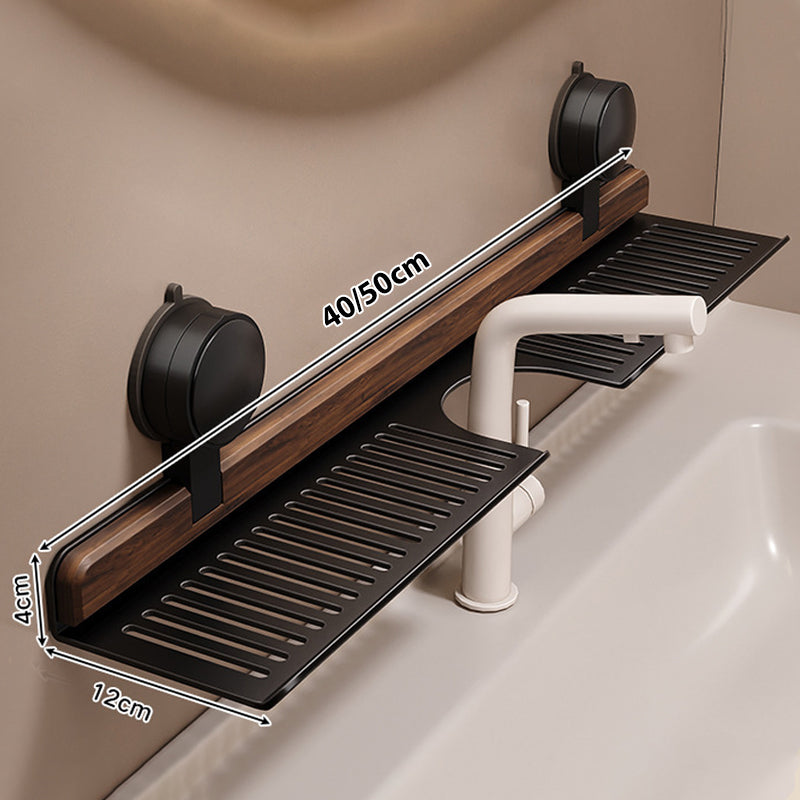 ✨Vente de nouveaux produits - 55 % de réduction✨Étagère de Salle de Bain à Ventouse en Noyer